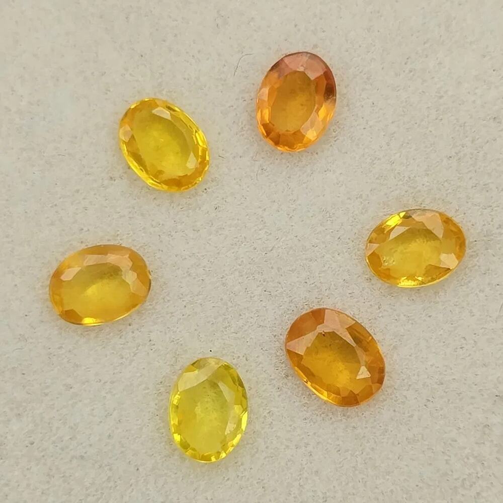 1.07 Ctw Natural Yellow Sapphire Set 4x3mm Loose Gems Heated